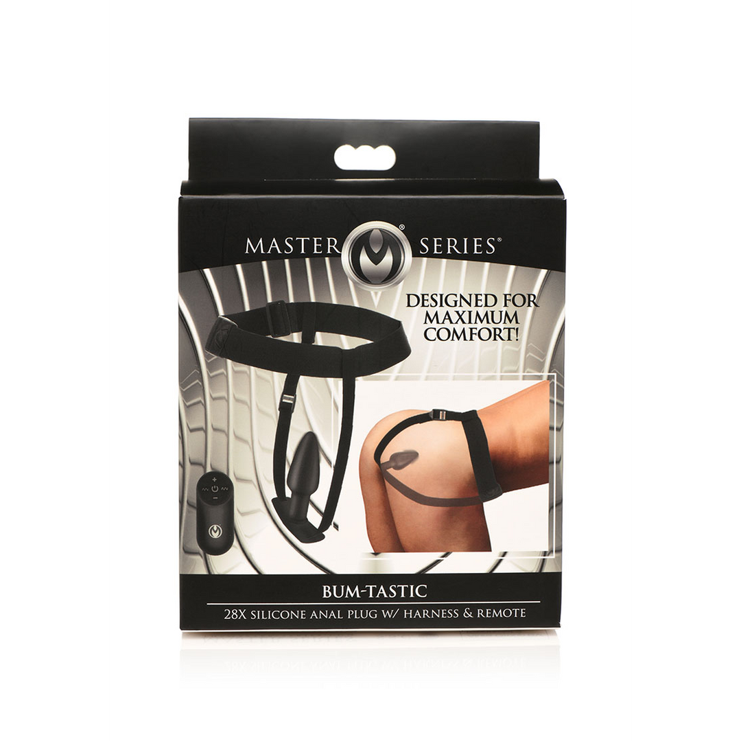 Master Series - Bum-Tastic - Silicone Anale Plug met Harnas en Afstandsbediening