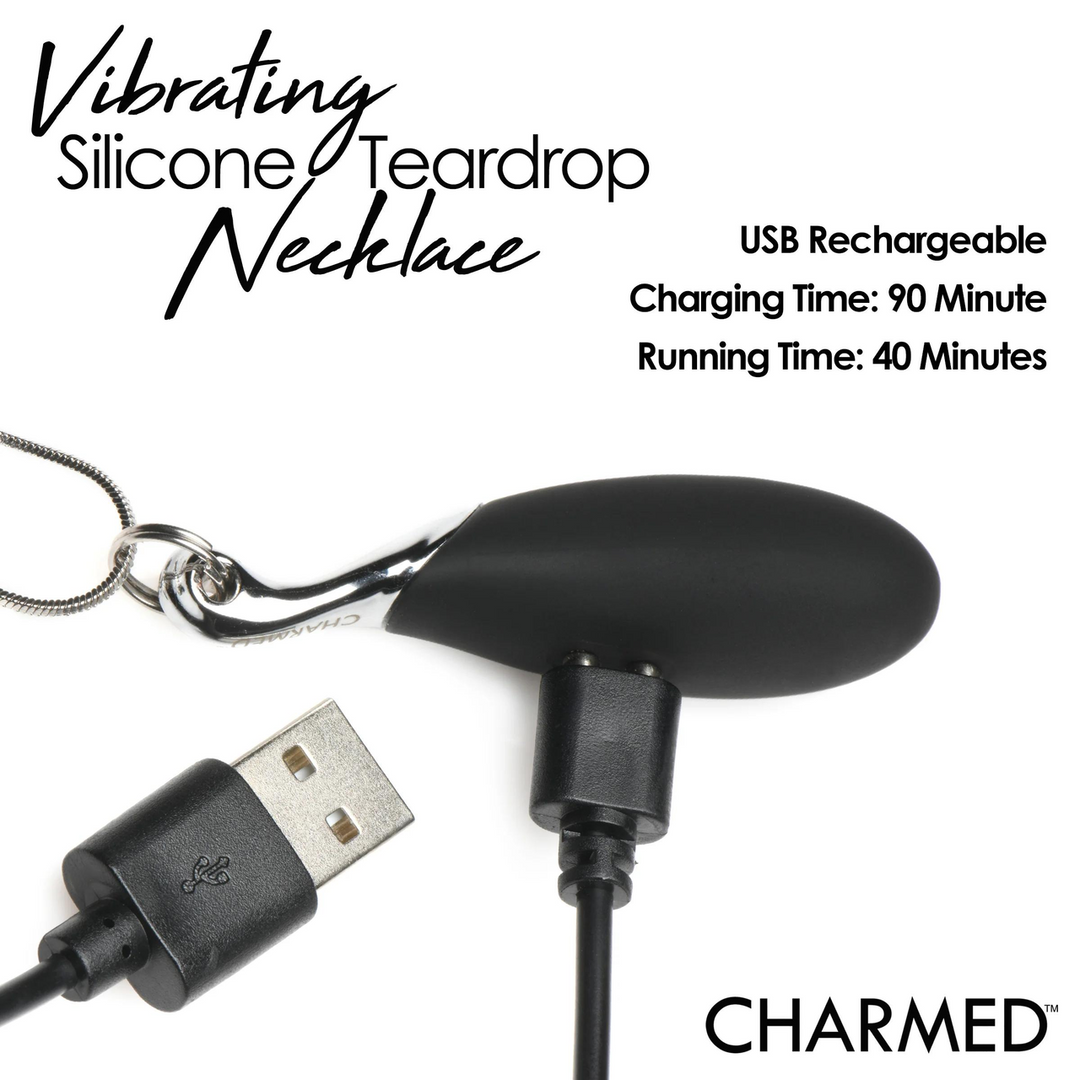Charmed - Vibrerende Silicone Druppelketting - Zwart