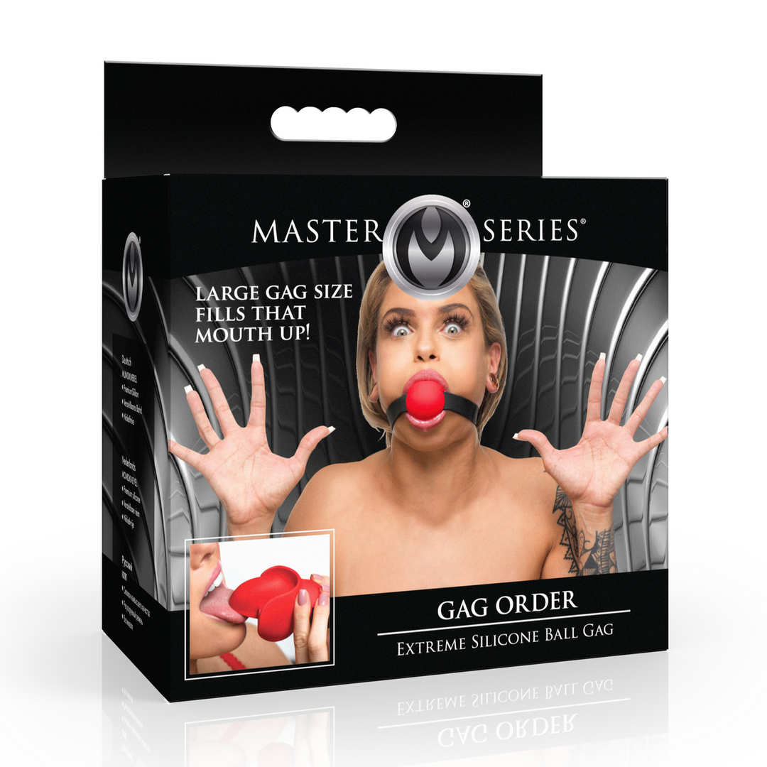 Master Series - Gag Order - Extreme Silicone Ball Gag - Rood