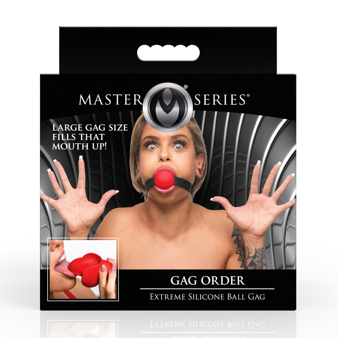 Master Series - Gag Order - Extreme Silicone Ball Gag - Rood