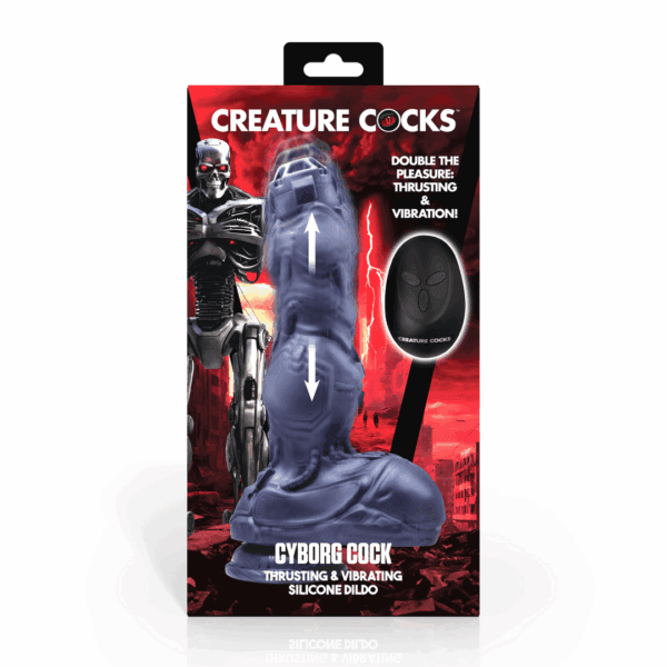 Creature Cocks - Cyborg Cock - Duwende en Vibrerende Siliconen Dildo - Zilver