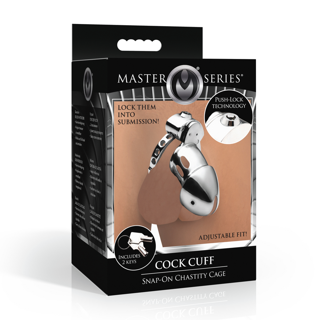 Master Series - Cock Cuff - Snap-On Chastity Cage - Zilver