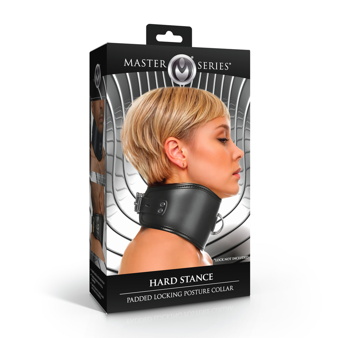 Master Series - Hard Stance - Gevoerde Vergrendelbare Houdingskraag - Zwart