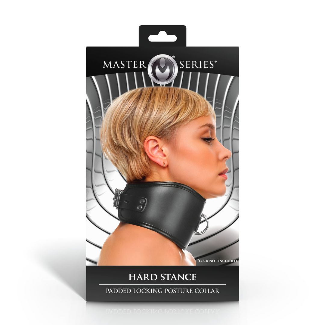Master Series - Hard Stance - Gevoerde Vergrendelbare Houdingskraag - Zwart