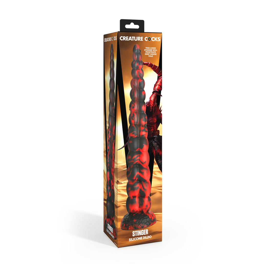 Creature Cocks - Stinger - Siliconen Dildo - Rood/Zwart