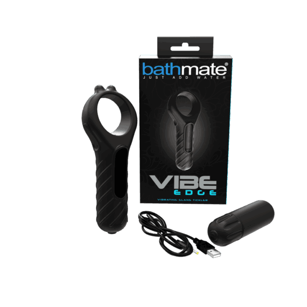 bathmate vibe edge vibrerende cockring en bullet zwart Bathmate - Vibe - Edge - Vibrerende Cockring en Bullet - Zwart