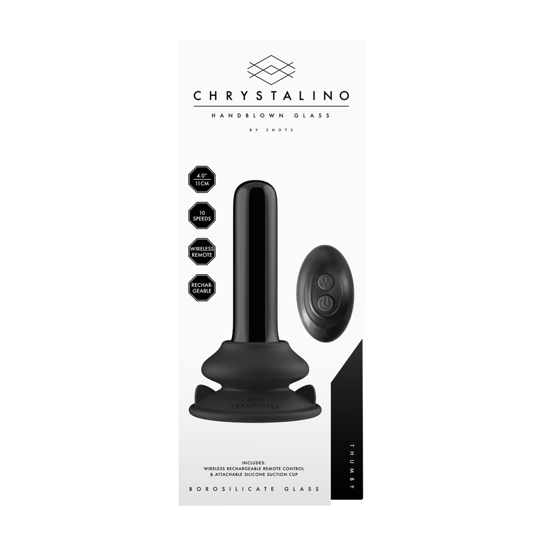 Chrystalino  - Thumby - Glad glazen vibrator met zuignap