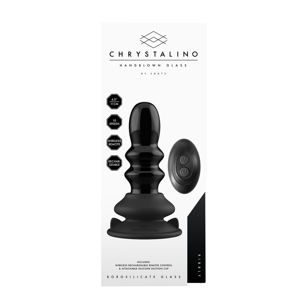 Chrystalino  - Ribbly - Glazen Ribble Vibrator met Zuignap