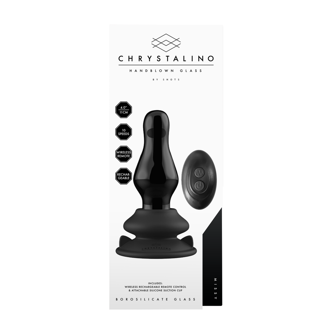 Chrystalino  - Missy - Vibrerende Glazen Butt Plug met Zuignap