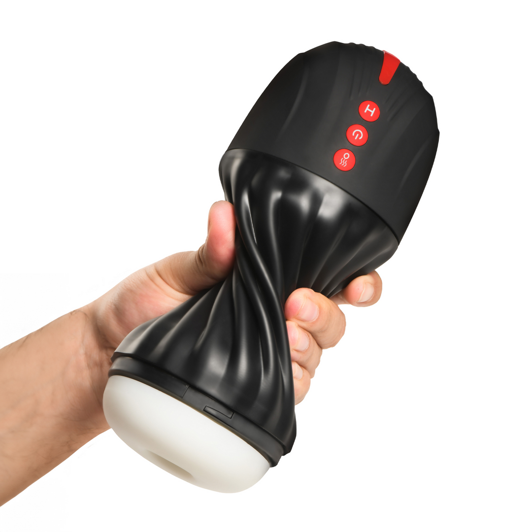 Zuigende en Vibrerende Masturbator - Zwart