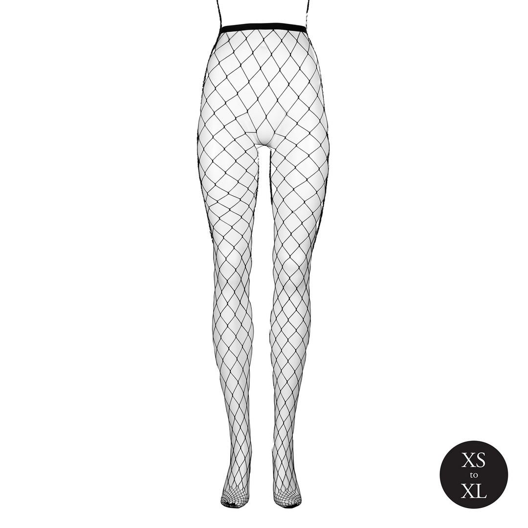 Panty with Big Fishnet Structure - OS - Black