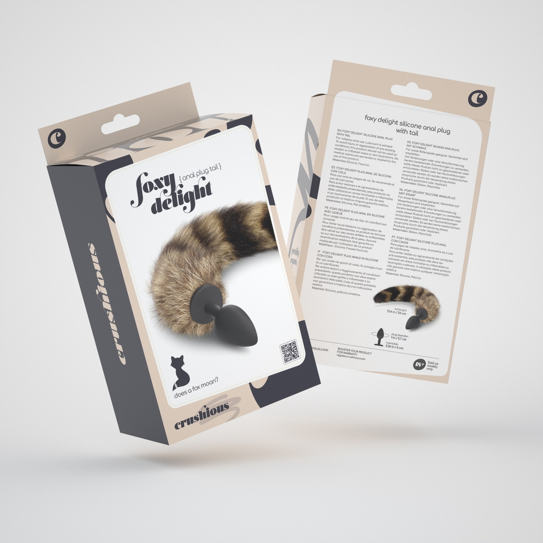 Foxy Delight - Siliconen Anale Plug met Staart - Zwart/Bruin