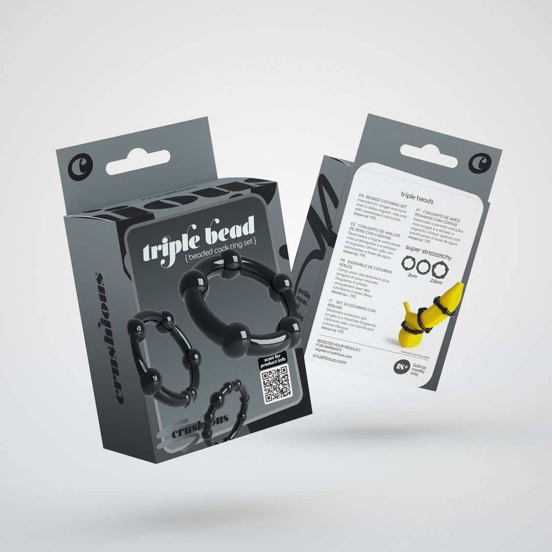 Triple Bead - Cockring Set - Zwart
