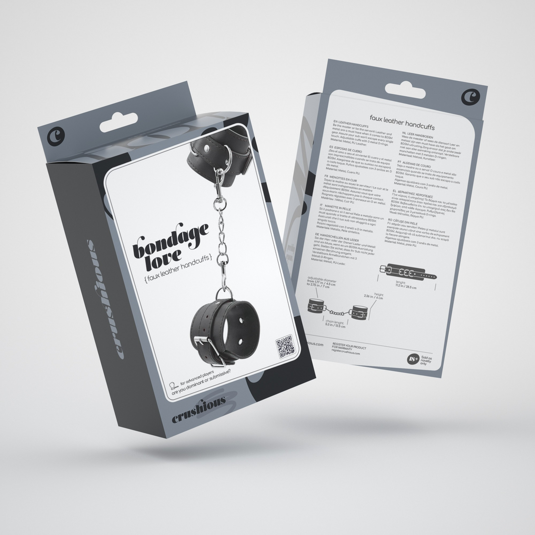 Bondage Love - Leren Handboeien - Zwart
