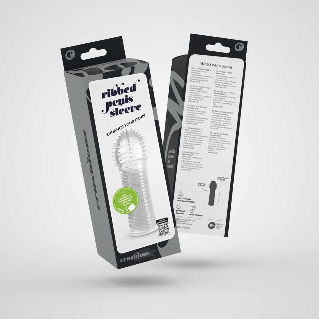 Geribbelde Penis Sleeve - Transparant