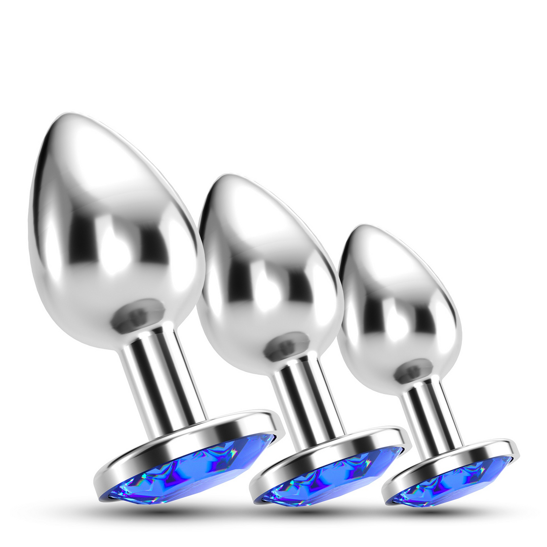 Bijou - Anal Train Trio - 3 Jewel Plugs - Blauw