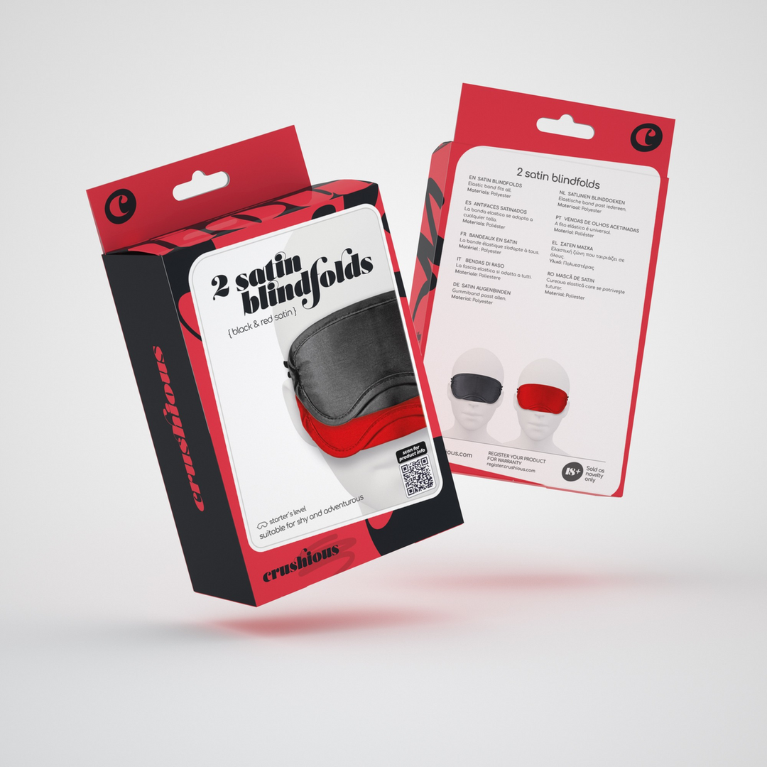 Satin Oogmaskers - Twin Pack - Zwart/Rood