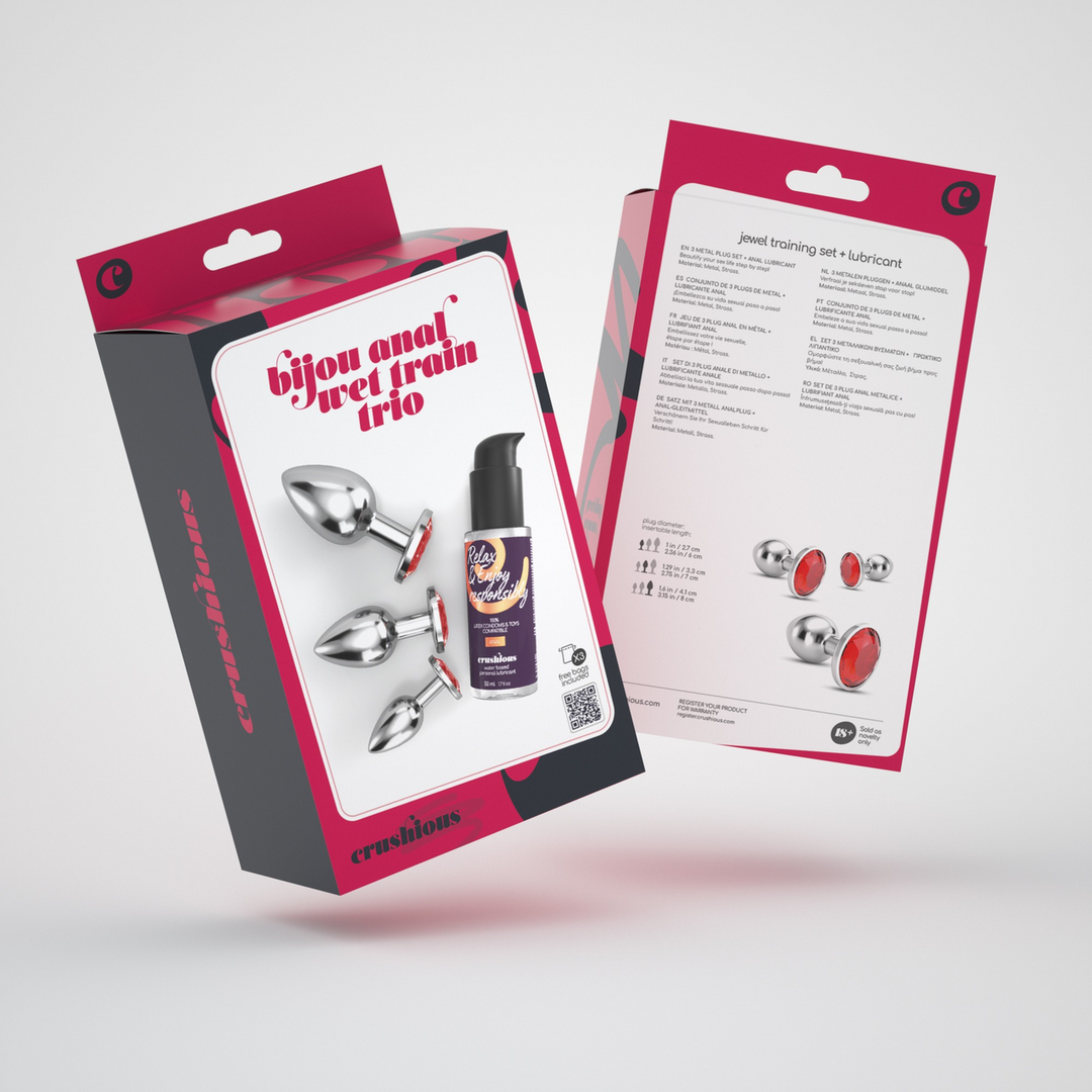 Bijou - Anal Wet Train Trio - 3 Jewel Plugs - Rood
