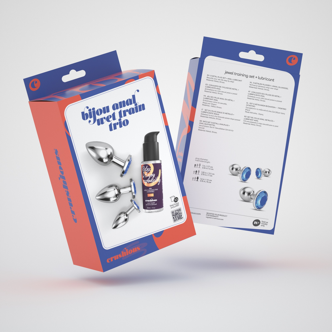 Bijou - Anal Wet Train Trio - 3 Jewel Plugs - Blauw