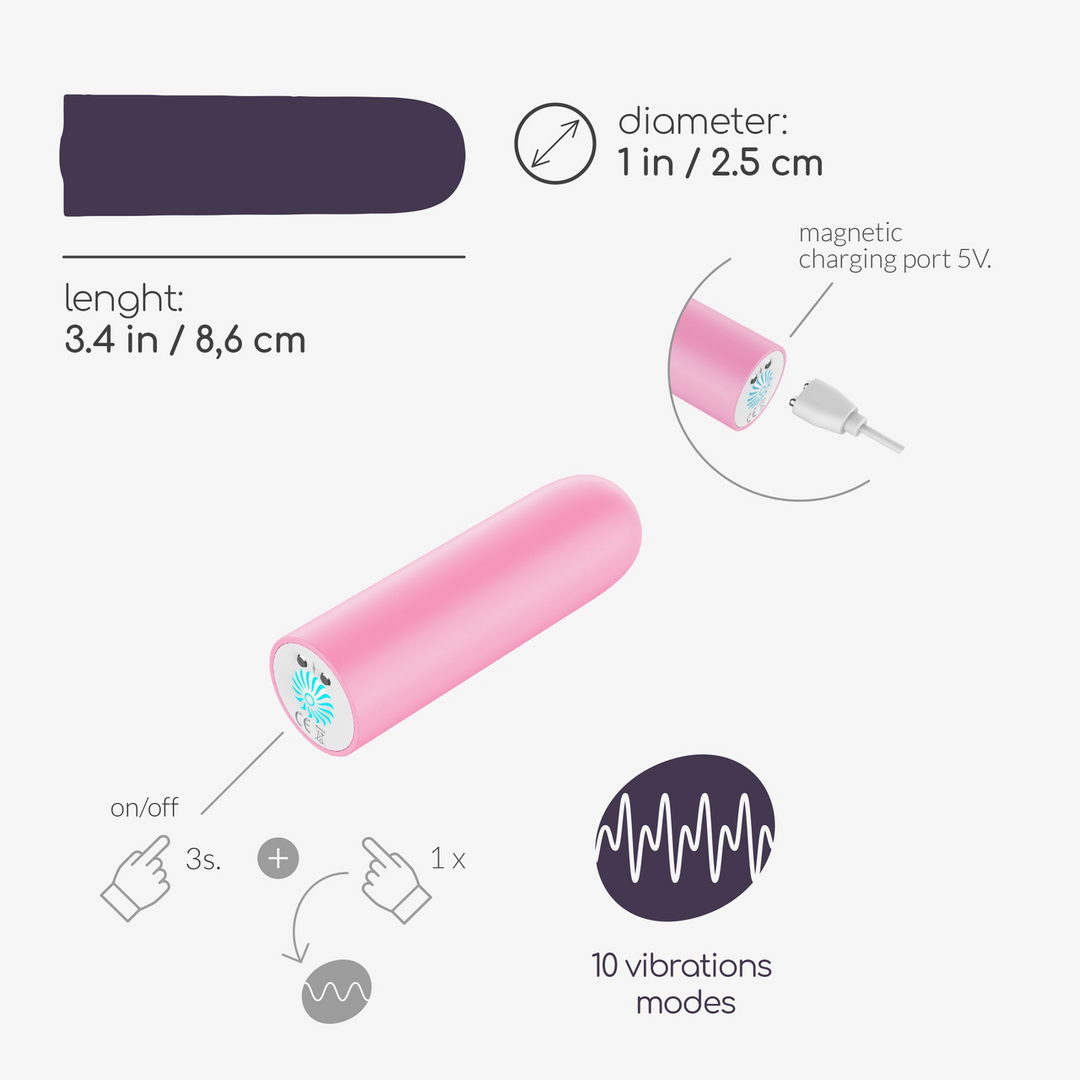 Quackers - USB Oplaadbare Vibrerende Bullet - Roze