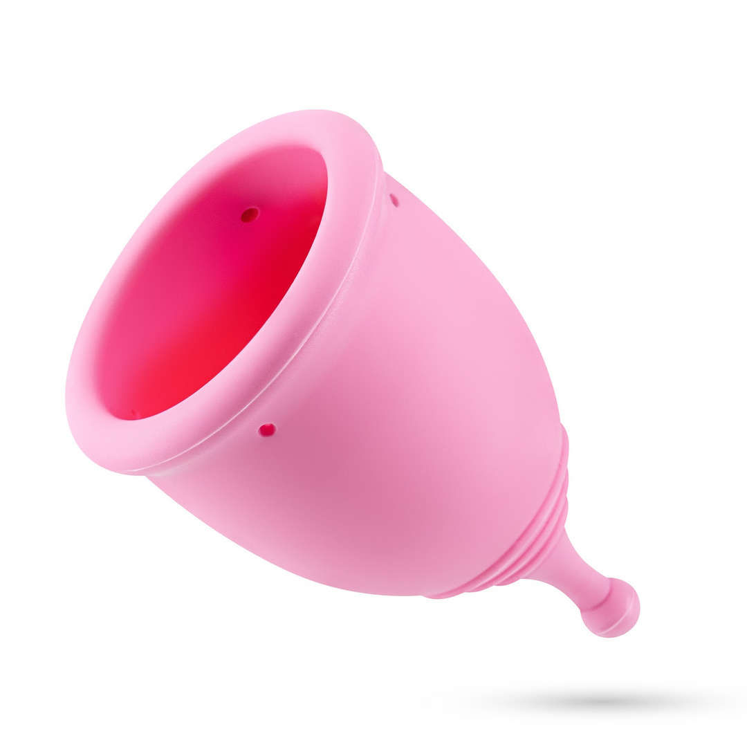 Minerva - Menstruatiecups met Zak en Speelgoedreiniger - S en L - Roze