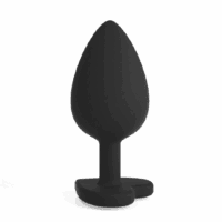 Cuore - Anale Plug met Vier Verwisselbare Edelstenen - Groot - Zwart