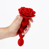 Rosaline - Draaibare Anale Rozenplug met Afstandsbediening - Rood