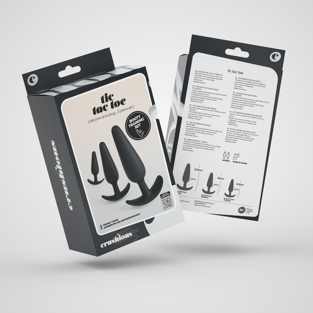 Tic Tac Toe - Anale Plug Trainingsset - Zwart