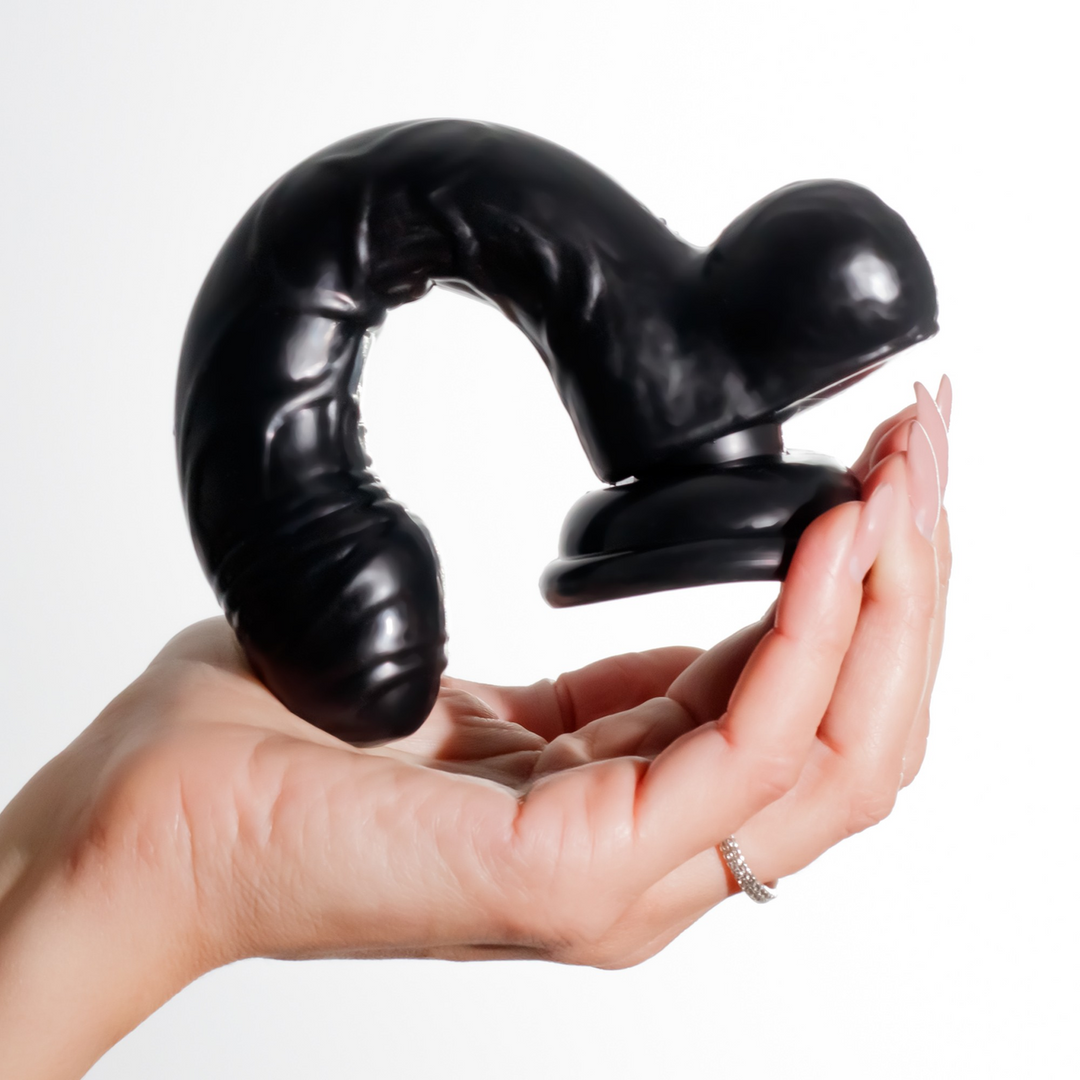 Hudini - Jelly Flexibele Anale Dildo - 6,9/ 17,5 cm - Zwart