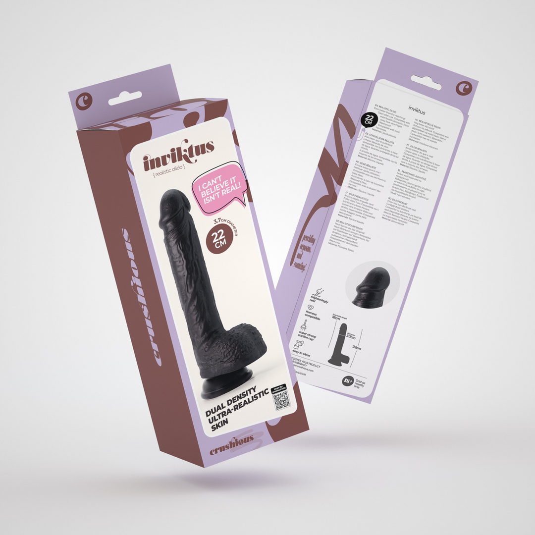 Inviktus - Vloeibare Silicoon Dildo - 8 / 22 cm - Zwart