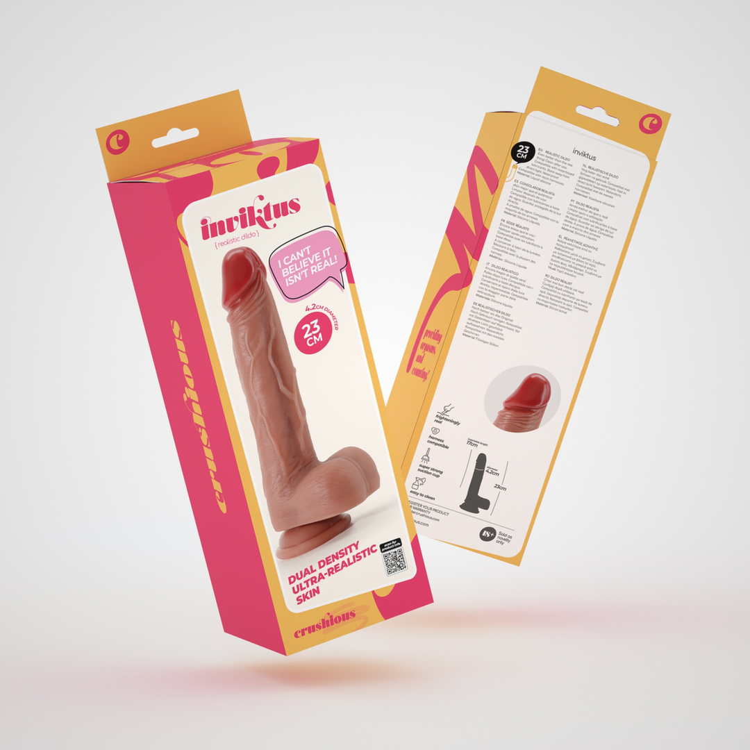 Inviktus - Vloeibare Silicoon Dildo - 9 / 23 cm - Vleeskleur