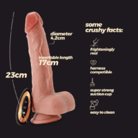 Inviktus Vibe - Vloeibare Siliconen Duwende Draaivibrator met Verwarming - 9 / 23 cm - Vleeskleur