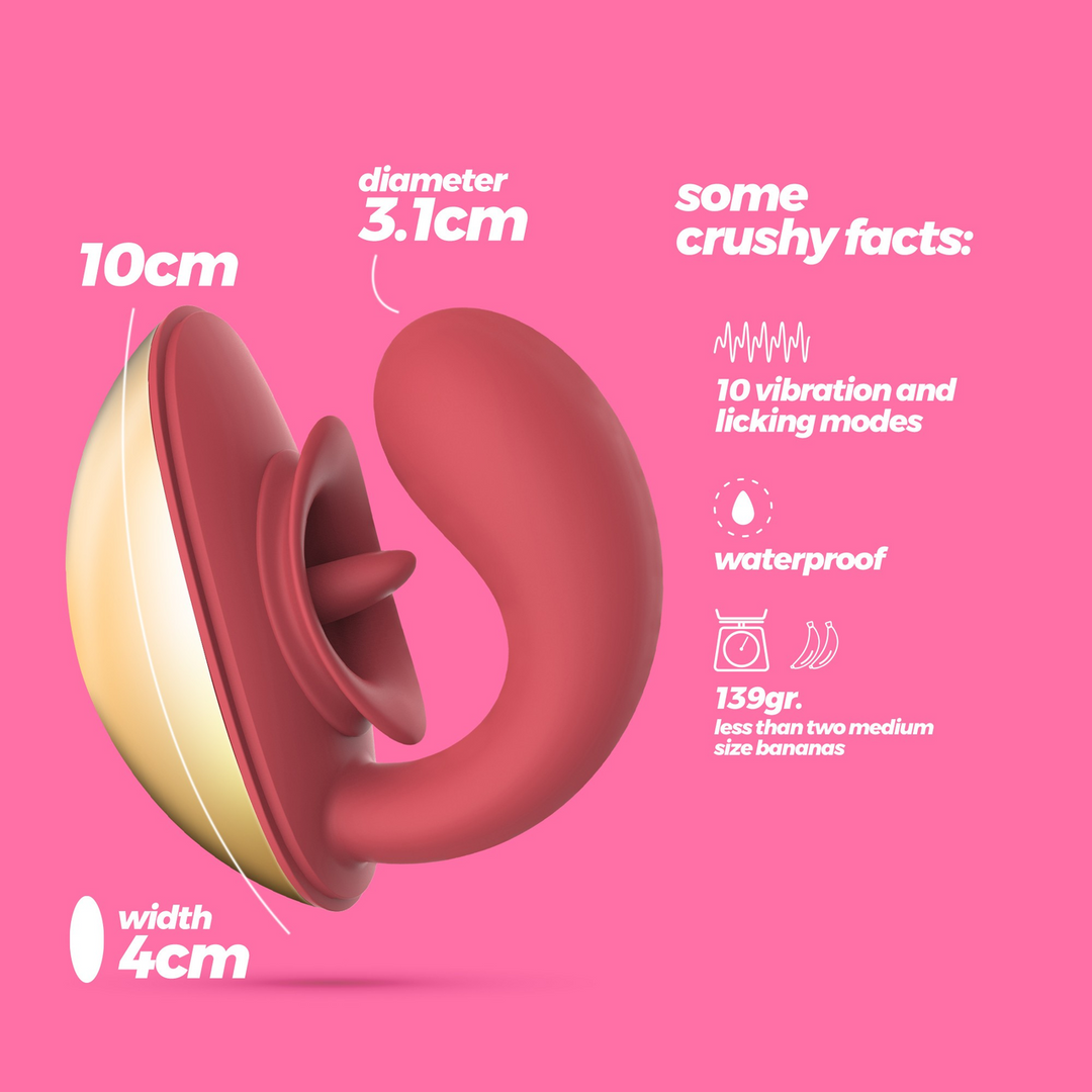 Arcane - Lickende Koppels Vibrator - Rood/Goud