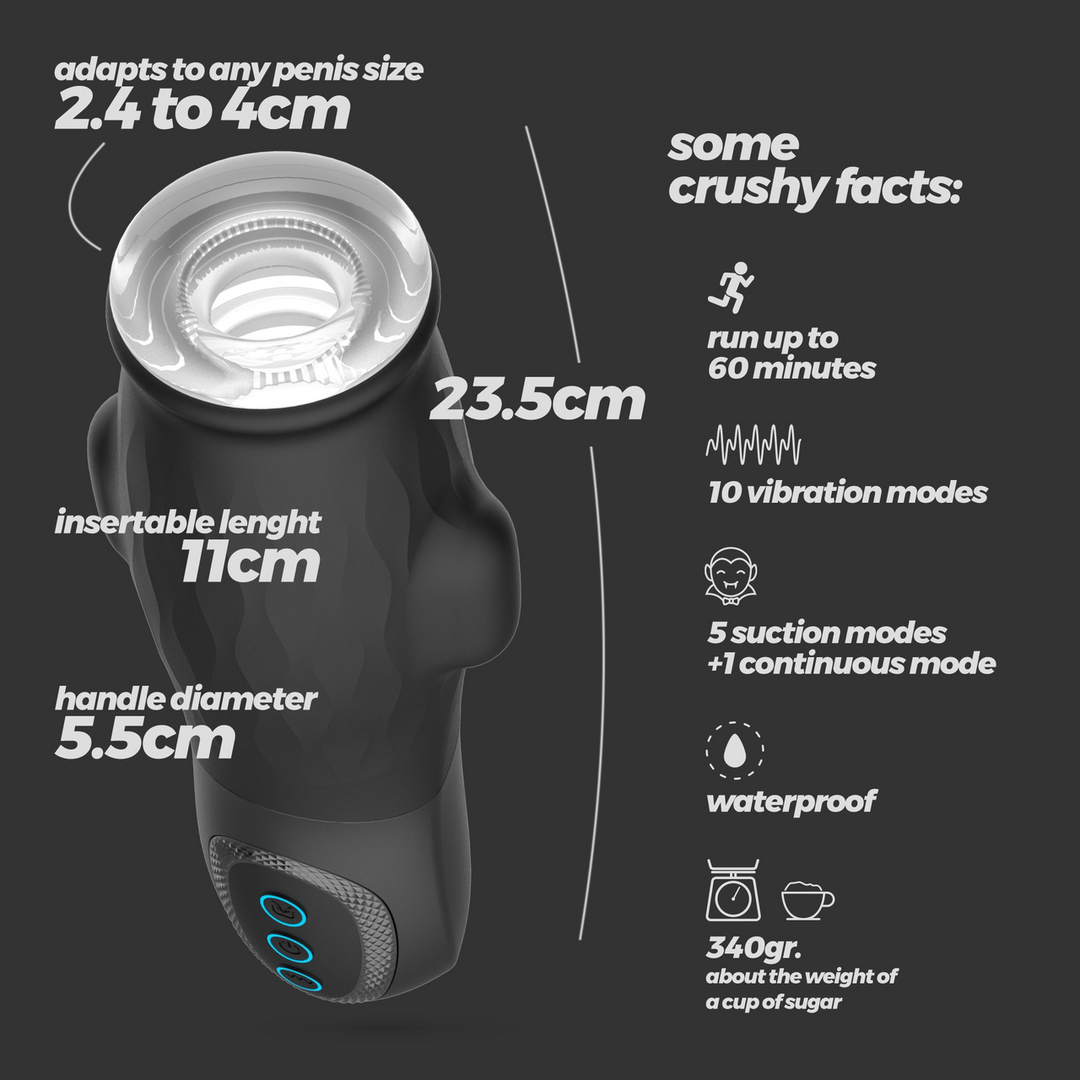 Gargantua - Suction Masturbator with Removable Sleeve and Lubricant - 0.3 fl oz / 10 ml