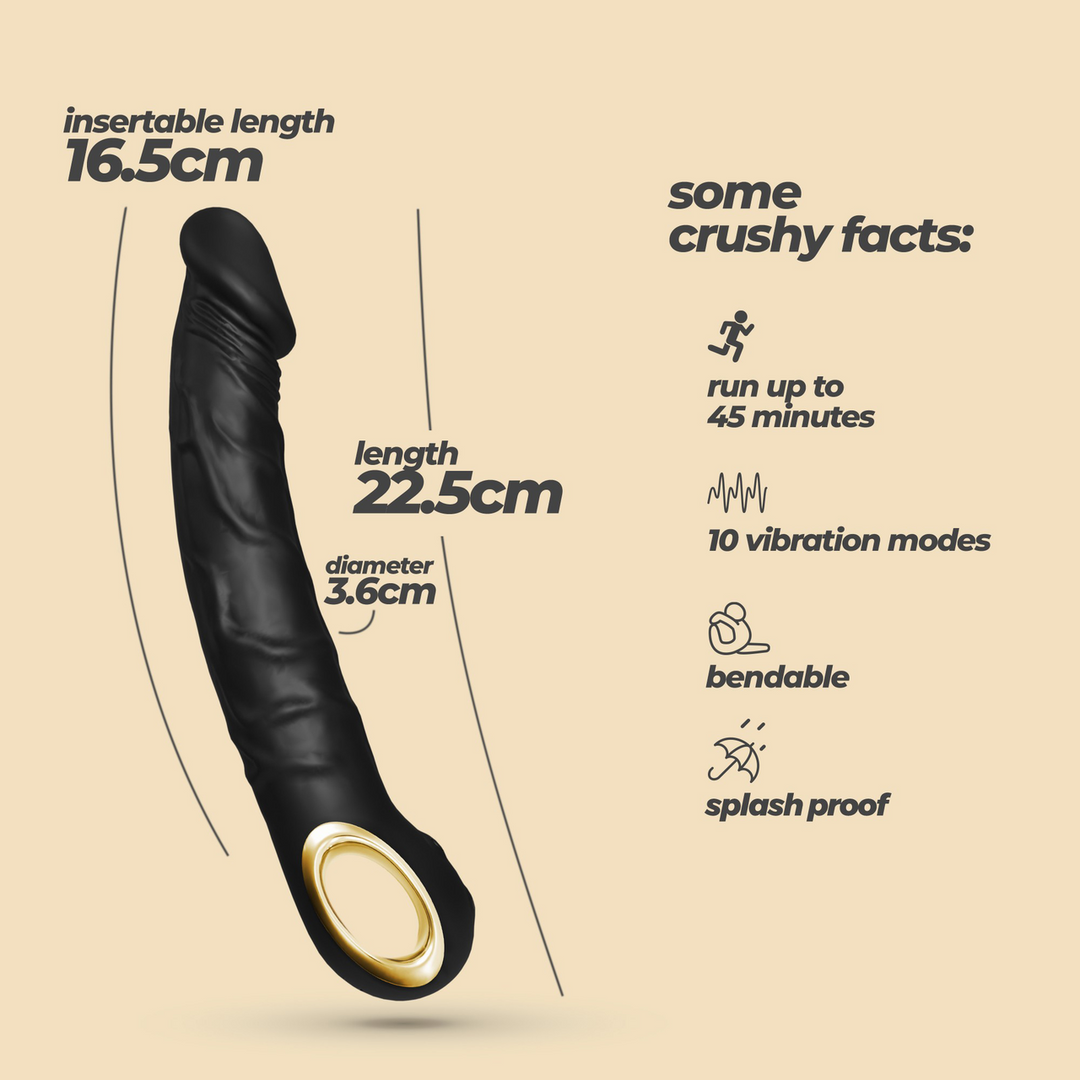 Magnus Bend - Realistische Flexibele Vibrator - Zwart