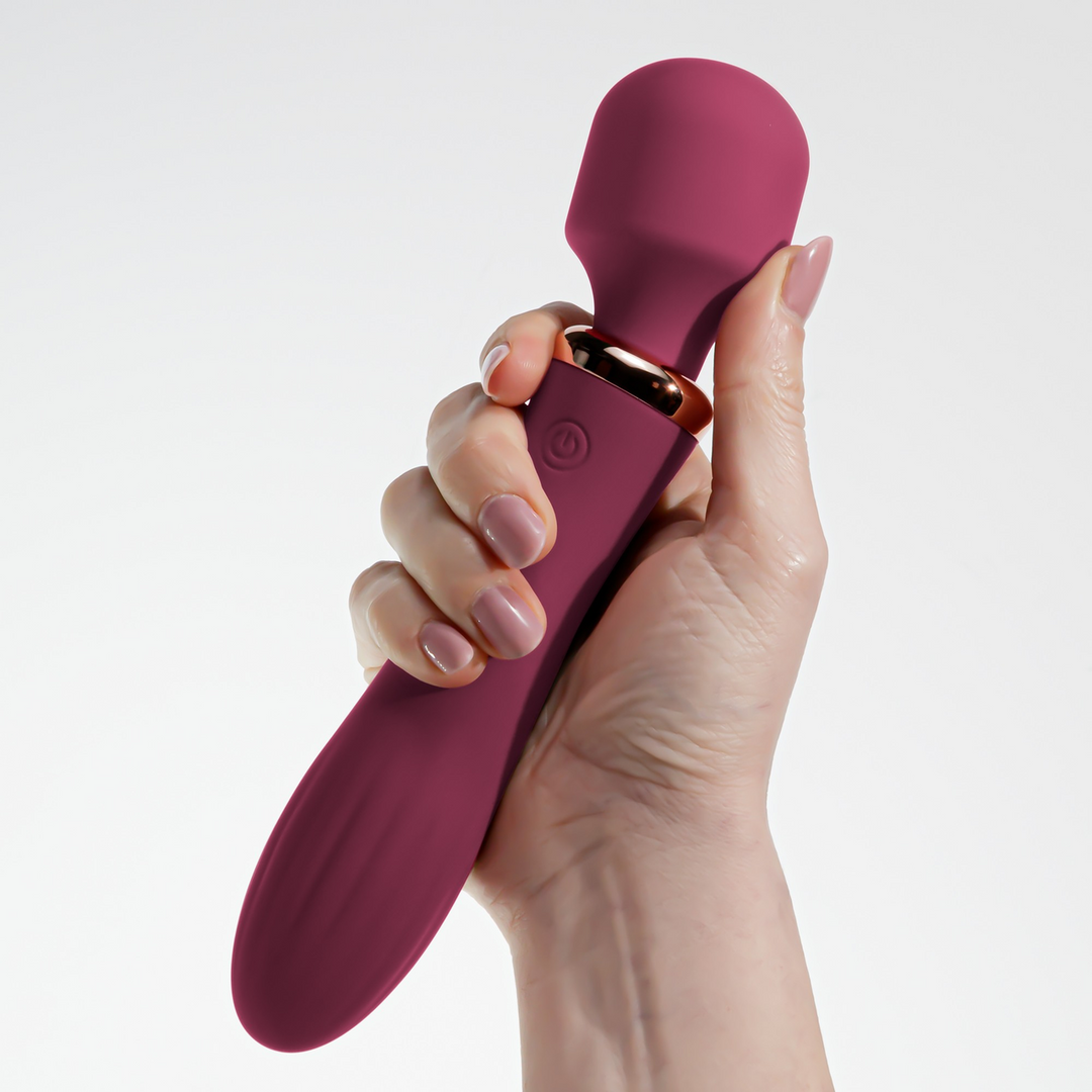 Jinx - Dual Wand Massager met Verwarmingsmodus - Rode Wijn
