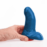 Buri S - Realistische Gebogen Dildo met Ballen - 5.5 / 14 cm - Blauw