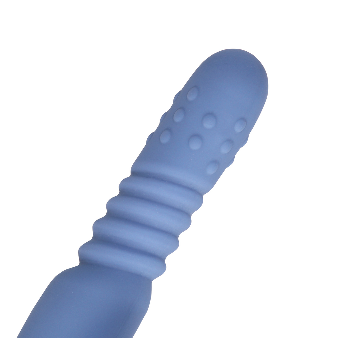 Warming Rotating Beads and Thrusting Rabbit Vibrator - Blue Nova