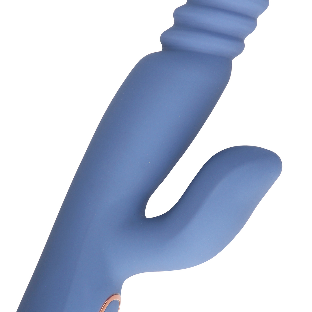 Warming Rotating Beads and Thrusting Rabbit Vibrator - Blue Nova