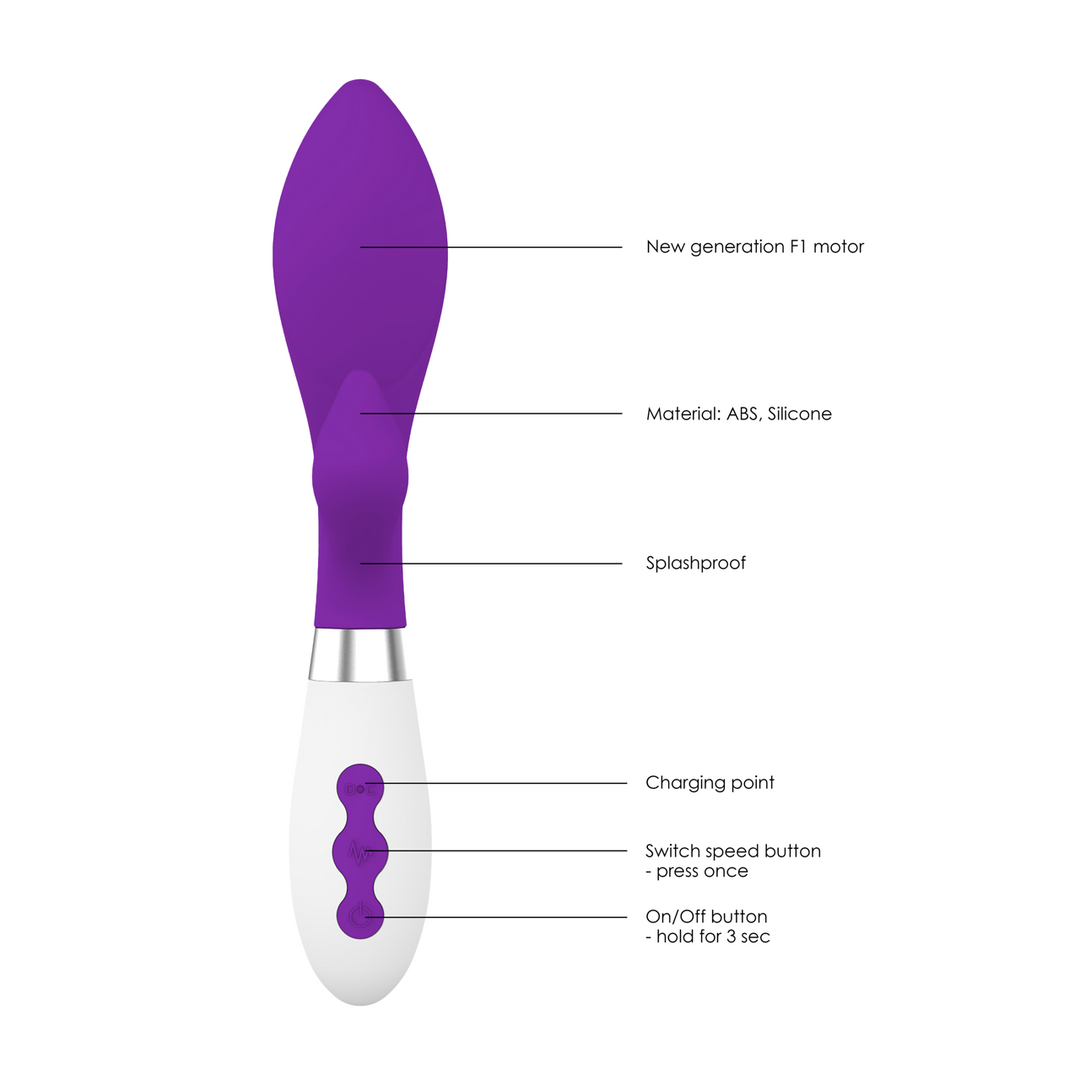 Luna - Achelois - Oplaadbare Clitorisstimulator en Vibrator - Paars