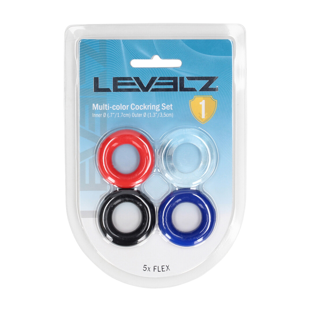 Levelz - Cockring Set van 4 - Multicolor