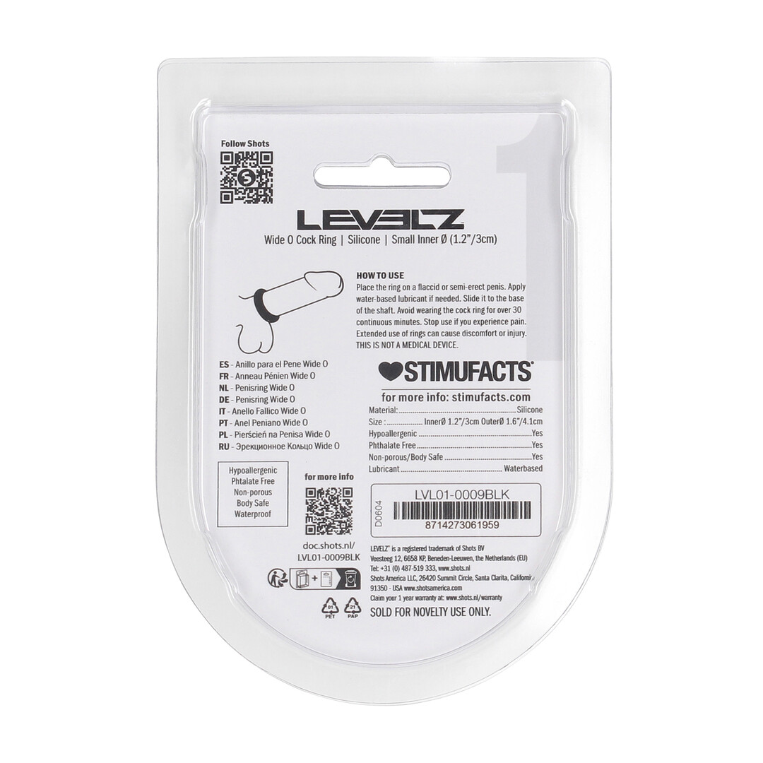 Wide O Silicone Cockring - S - 30mm - Zwart