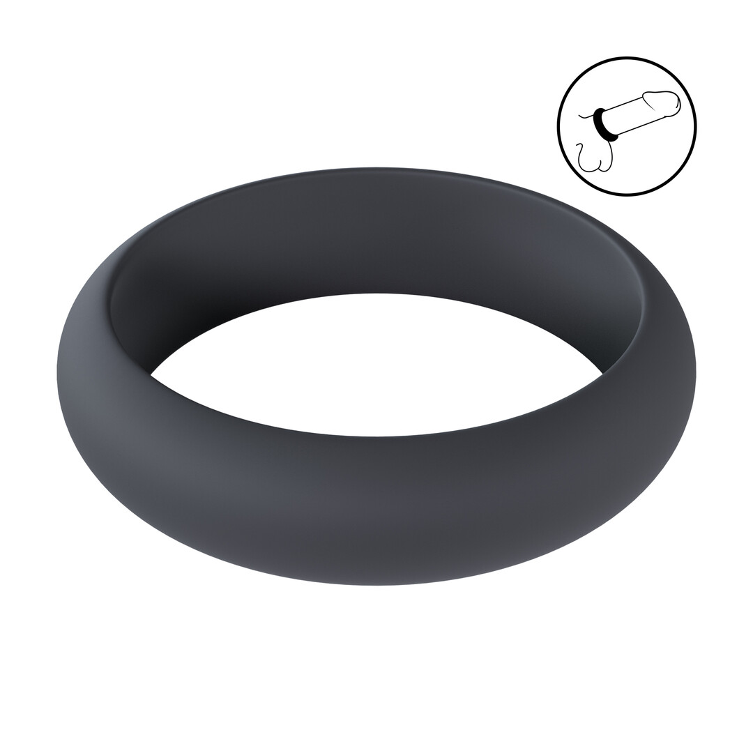 Wide O Silicone Cockring - S - 30mm - Zwart