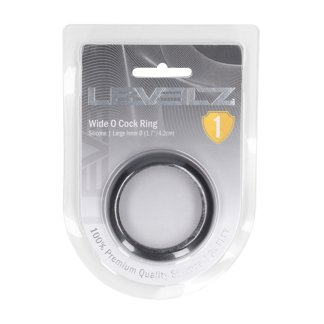 Wide O Silicone Cockring - L - 42mm - Zwart