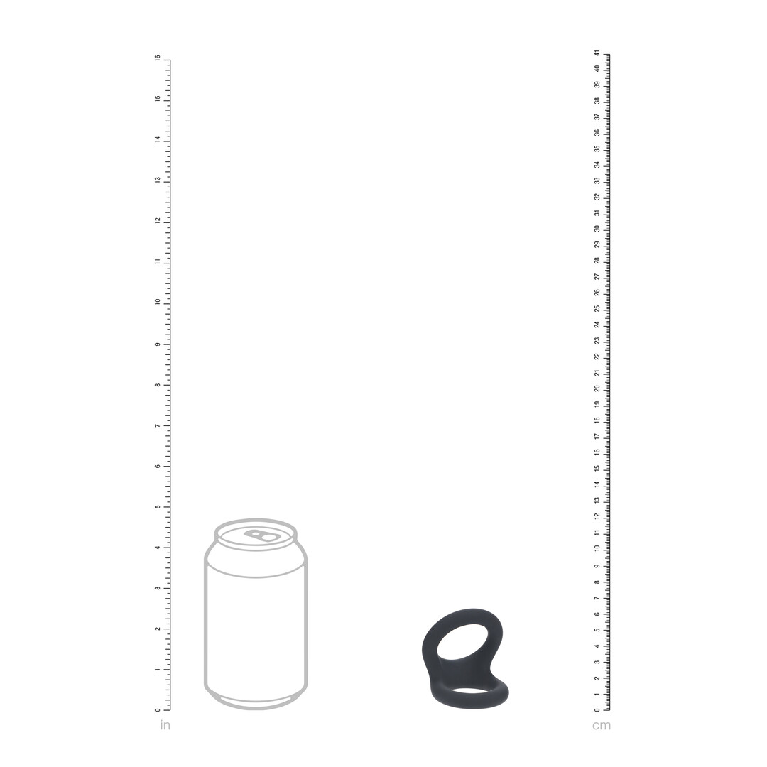 Double O Silicone Cockring - M - Zwart