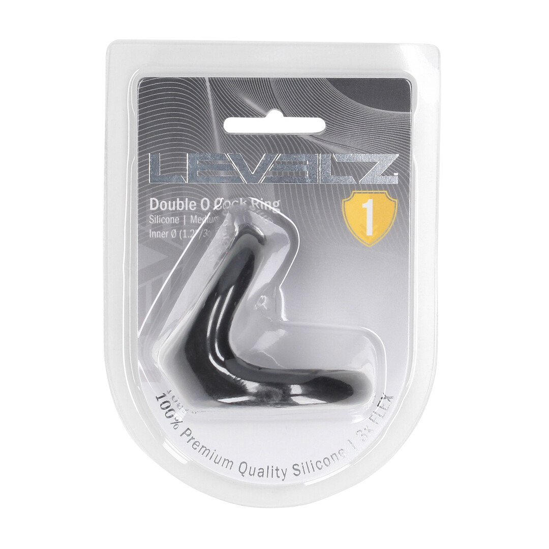 Double O Silicone Cockring - M - Zwart