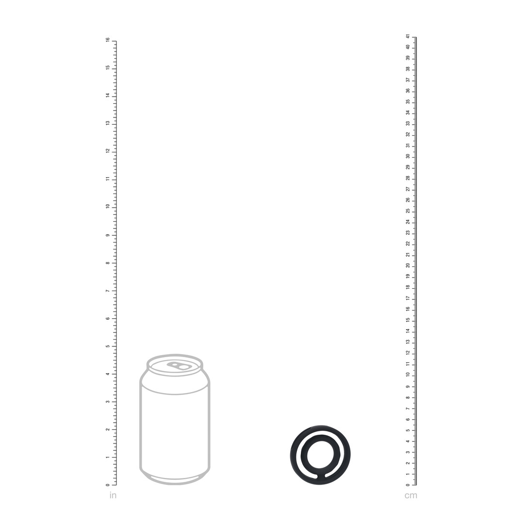 Levelz - Classic Grooved Silicone Penis- en Ballenring - Zwart