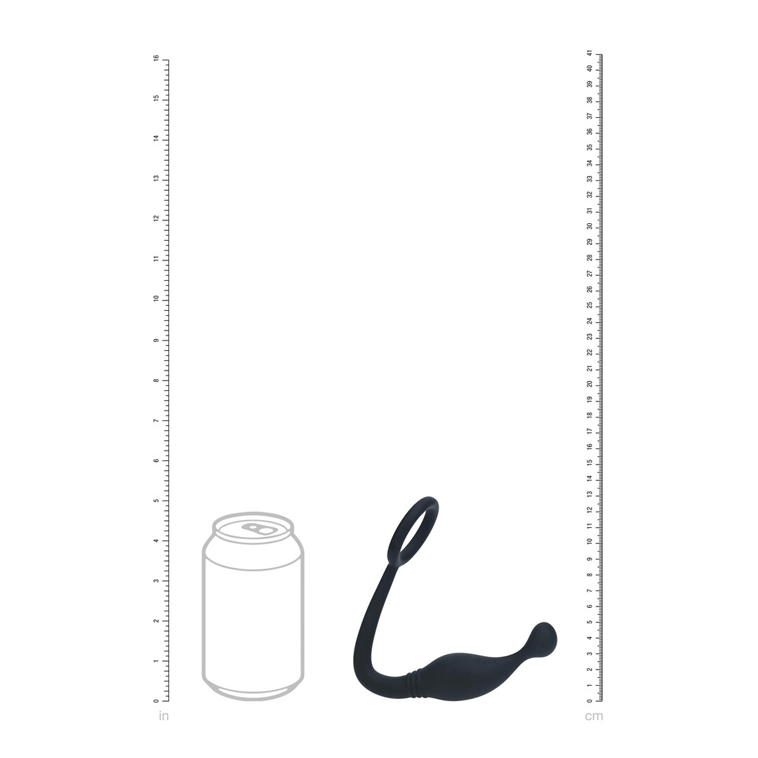 Siliconen Cockring met Prostaatstimulator - M - Zwart