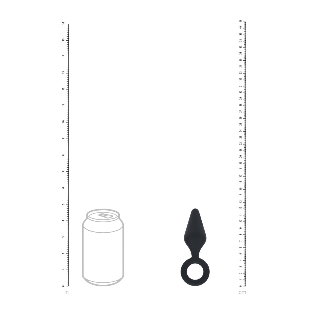 Siliconen Anale Plug met Luss - S - Zwart