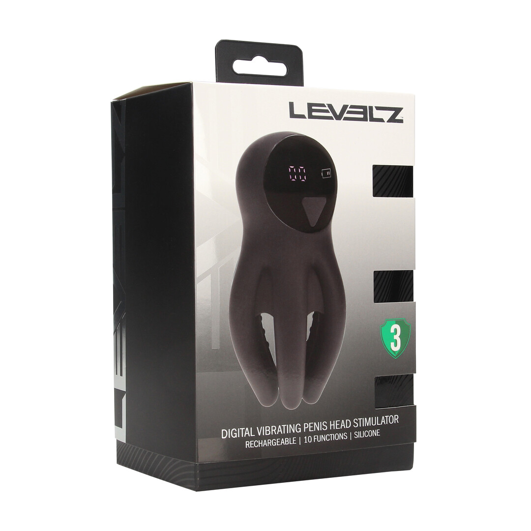 Levelz - Digitale Vibrerende Silicone Penis Hoofd Stimulator met Tentakels - Zwart